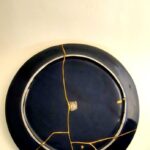 Piatto in maiolica, Kintsugi tradizionale giapponese